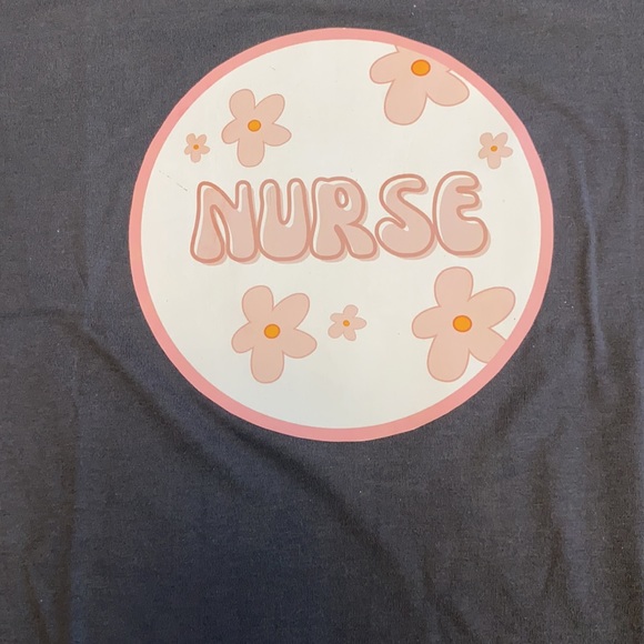 Floral Boho Nurse Long Sleeve T-shirt M - Picture 5 of 6